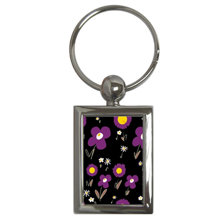 Daisy Chain Purple Key Chain (Rectangle)