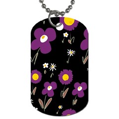 Daisy Chain Purple Dog Tag (one Side) by Mazipoodles