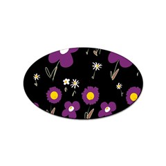 Daisy Chain Purple Sticker Oval (10 Pack) by Mazipoodles