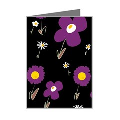 Daisy Chain Purple Mini Greeting Card by Mazipoodles