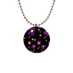 Daisy Chain Purple 1  Button Necklace by Mazipoodles