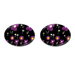 Daisy Chain Purple Cufflinks (oval) by Mazipoodles