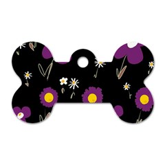 Daisy Chain Purple Dog Tag Bone (two Sides) by Mazipoodles