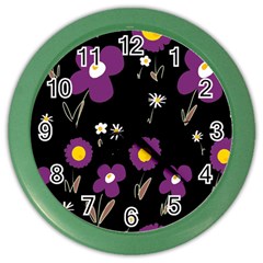 Daisy Chain Purple Color Wall Clock by Mazipoodles