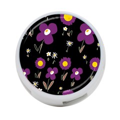 Daisy Chain Purple 4-port Usb Hub (one Side) by Mazipoodles