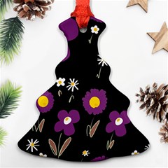 Daisy Chain Purple Christmas Tree Ornament (two Sides) by Mazipoodles