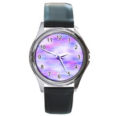 Bright Colored Stain Abstract Pattern Round Metal Watch by dflcprintsclothing