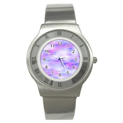 Bright Colored Stain Abstract Pattern Stainless Steel Watch by dflcprintsclothing