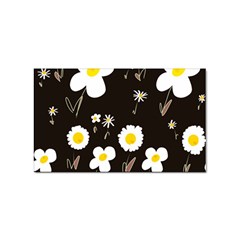 Daisy Flowers White Yellow Black  Sticker (rectangular) by Mazipoodles