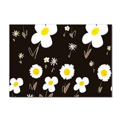 Daisy Flowers White Yellow Black  Sticker A4 (100 Pack) by Mazipoodles