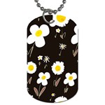 Daisy Flowers White Yellow Black  Dog Tag (Two Sides) Front