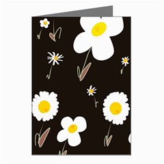 Daisy Flowers White Yellow Black  Greeting Cards (pkg Of 8) by Mazipoodles