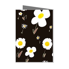 Daisy Flowers White Yellow Black  Mini Greeting Cards (pkg Of 8) by Mazipoodles