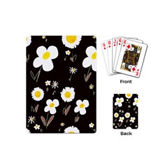 Daisy Flowers White Yellow Black  Playing Cards Single Design (mini)