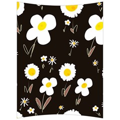 Daisy Flowers White Yellow Black  Back Support Cushion by Mazipoodles