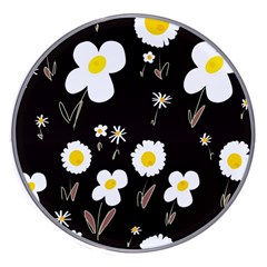 Daisy Flowers White Yellow Black  Wireless Charger by Mazipoodles