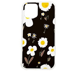 Daisy Flowers White Yellow Black  Iphone 12 Pro Max Tpu Uv Print Case by Mazipoodles