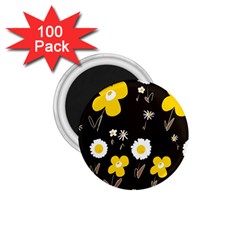 Daisy Flowers White Yellow Brown Black 1 75  Magnets (100 Pack)  by Mazipoodles