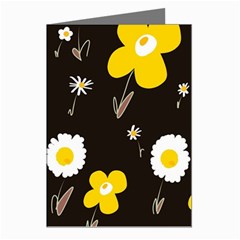 Daisy Flowers White Yellow Brown Black Greeting Cards (pkg Of 8) by Mazipoodles