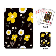 Daisy Flowers White Yellow Brown Black Playing Cards Single Design (rectangle) by Mazipoodles