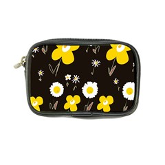 Daisy Flowers White Yellow Brown Black Coin Purse by Mazipoodles