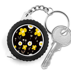 Daisy Flowers White Yellow Brown Black Measuring Tape by Mazipoodles