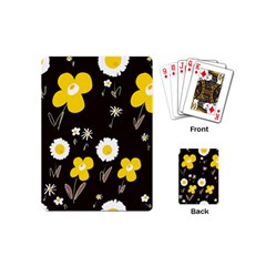 Daisy Flowers White Yellow Brown Black Playing Cards Single Design (mini)