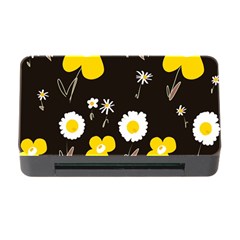 Daisy Flowers White Yellow Brown Black Memory Card Reader With Cf by Mazipoodles