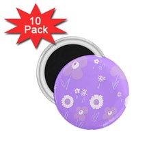 Daisy Flowers Lilac White Lavender Purple 1 75  Magnets (10 Pack)  by Mazipoodles