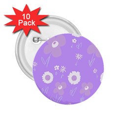 Daisy Flowers Lilac White Lavender Purple 2 25  Buttons (10 Pack)  by Mazipoodles