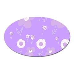 Daisy Flowers Lilac White Lavender Purple Oval Magnet by Mazipoodles