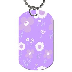 Daisy Flowers Lilac White Lavender Purple Dog Tag (one Side) by Mazipoodles