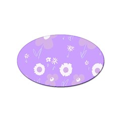 Daisy Flowers Lilac White Lavender Purple Sticker Oval (100 Pack) by Mazipoodles