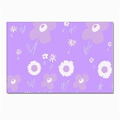 Daisy Flowers Lilac White Lavender Purple Postcard 4 x 6  (pkg Of 10) by Mazipoodles