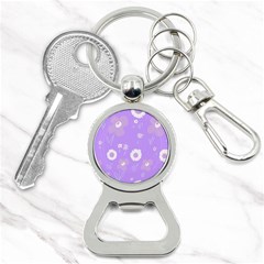 Daisy Flowers Lilac White Lavender Purple Bottle Opener Key Chain by Mazipoodles