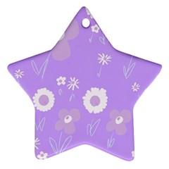 Daisy Flowers Lilac White Lavender Purple Star Ornament (two Sides) by Mazipoodles