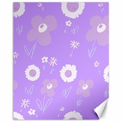 Daisy Flowers Lilac White Lavender Purple Canvas 11  X 14  by Mazipoodles