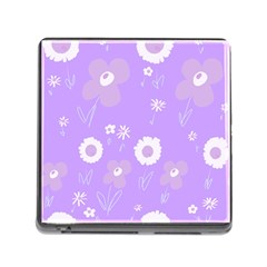 Daisy Flowers Lilac White Lavender Purple Memory Card Reader (square 5 Slot) by Mazipoodles