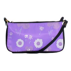 Daisy Flowers Lilac White Lavender Purple Shoulder Clutch Bag by Mazipoodles