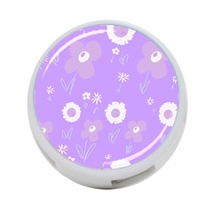 Daisy Flowers Lilac White Lavender Purple 4-port Usb Hub (one Side) by Mazipoodles