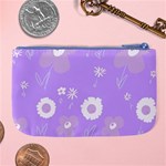 Daisy Flowers Lilac White Lavender Purple Large Coin Purse Back