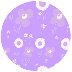 Daisy Flowers Lilac White Lavender Purple Wooden Bottle Opener (round) by Mazipoodles