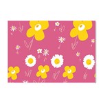 Daisy Flowers Yellow White Dusty Dark Blush Pink Crystal Sticker (A4) Front