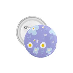 Daisy Flowers Blue White Yellow Lavender 1 75  Buttons by Mazipoodles