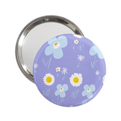 Daisy Flowers Blue White Yellow Lavender 2 25  Handbag Mirrors by Mazipoodles