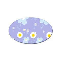 Daisy Flowers Blue White Yellow Lavender Sticker Oval (100 Pack) by Mazipoodles