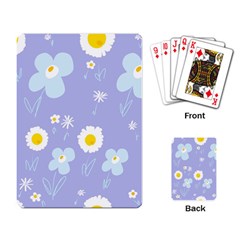 Daisy Flowers Blue White Yellow Lavender Playing Cards Single Design (rectangle) by Mazipoodles