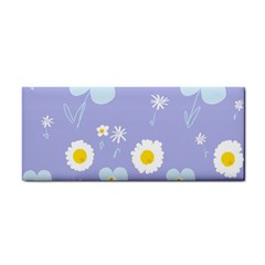 Daisy Flowers Blue White Yellow Lavender Hand Towel by Mazipoodles