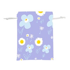 Daisy Flowers Blue White Yellow Lavender Lightweight Drawstring Pouch (m) by Mazipoodles