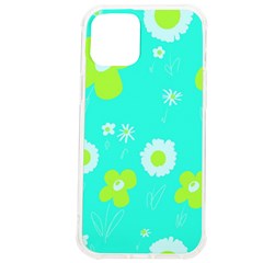 Daisy Flowers Lime Green White Turquoise  Iphone 12 Pro Max Tpu Uv Print Case by Mazipoodles